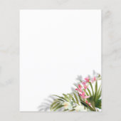 Elegant roze Floral Palms Shadows Beach Weddenscha (Achterkant)