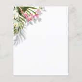 Elegant roze Floral Palms Shadows Beach Weddenscha (Voorkant)