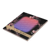 Elegant roze Floral Patroon Uw Foto Tile Tegeltje (Zijkant)