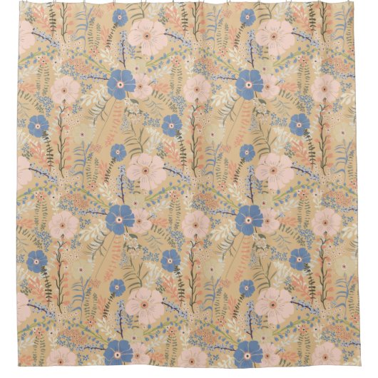Elegant roze Floral Pattern Douchegordijn (Voorkant)