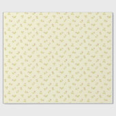 Elegant roze Floral Pattern Gele Achtergrond | Cadeaupapier (Vlak)