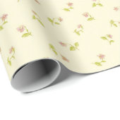 Elegant roze Floral Pattern Gele Achtergrond | Cadeaupapier (Rol Hoek)