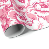 Elegant roze Floral Pattern Girly Chic Cadeaupapier (Rol Hoek)