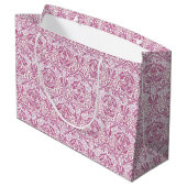 Elegant roze Floral Pattern Groot Cadeauzakje (Achterkant Gekanteld)
