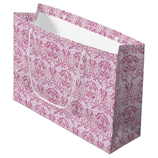Elegant roze Floral Pattern Groot Cadeauzakje (Voorkant Gekanteld)