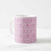 Elegant roze Floral Pattern Koffiemok (Voorkant links)
