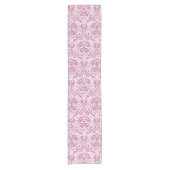 Elegant roze Floral Pattern Korte Tafelloper (Voorkant)