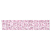 Elegant roze Floral Pattern Korte Tafelloper (Horizontaal)
