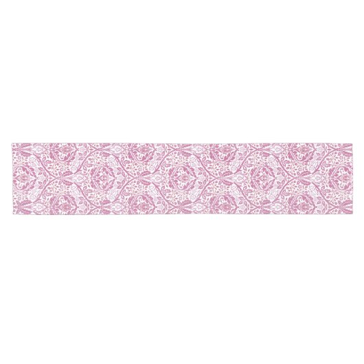 Elegant roze Floral Pattern Korte Tafelloper (Horizontaal)