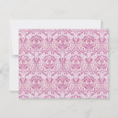 Elegant roze Floral Pattern Notitiekaartje (Achterkant)