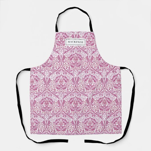 Elegant roze Floral Pattern Schort (Voorkant)