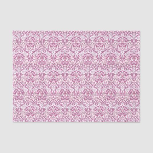 Elegant roze Floral Pattern Tissuepapier (Voorkant)