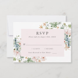 Elegant roze Floral RSVP-kaart RSVP Kaartje