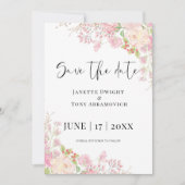 Elegant roze Floral Save The Date (Voorkant)