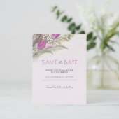 Elegant roze floral Save the Date nodig (Staand voorkant)
