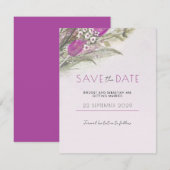Elegant roze floral Save the Date nodig (Voorkant / Achterkant)