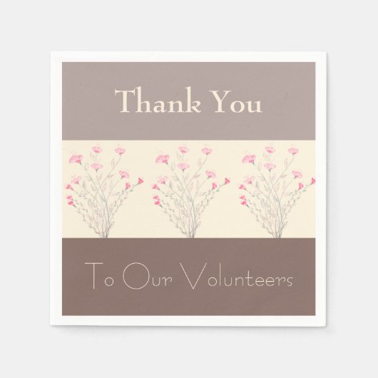 Elegant roze Floral Servet (Voorkant)