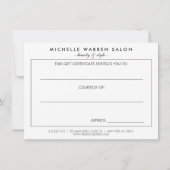 Elegant roze Floral Striped Salon Gift Certificate (Achterkant)