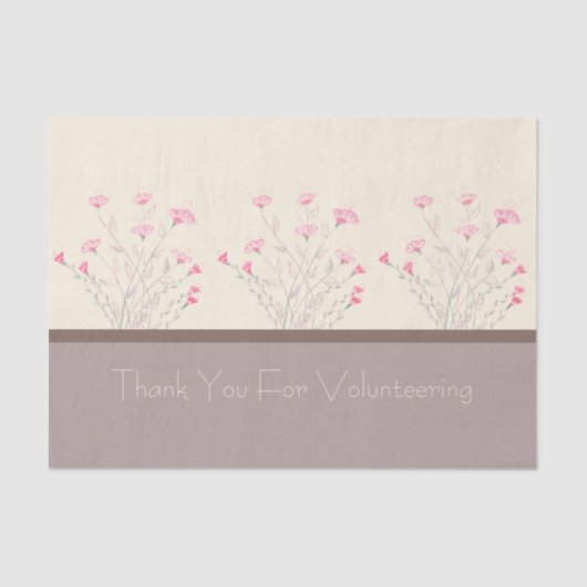 Elegant roze Floral Tissuepapier (Voorkant)