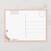 Elegant roze  Floral Valentijn Heart Briefkaart (Achterkant)