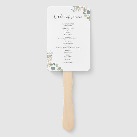 Elegant roze Floral | Vastleggingen voor het begra Handwaaier (Achterkant)