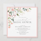 Elegant roze Floral Virtual Vrijgezellenfeest Invi Kaart (Voorkant)