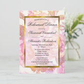 Elegant roze Floral Waterverf repetitie Kaart (Staand voorkant)