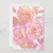 Elegant roze Floral Waterverf repetitie Kaart (Achterkant)