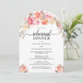 Elegant roze Floral Waterverf repetitie Kaart (Staand voorkant)