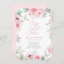 Elegant, roze, Floral Waterverf, Sip en See