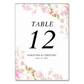 Elegant roze Floral Weddenschappen Kaart (Achterkant)