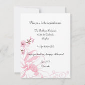 Elegant roze Floral White Birthday Kaart (Achterkant)
