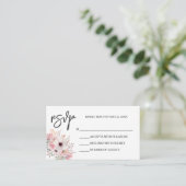 Elegant roze Floral White RSVP-kaart Informatiekaartje (Staand voorkant)