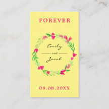 Elegant roze Floral Wreath LT Yellow Wed Registry