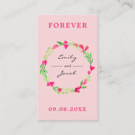 Elegant roze Floral Wreator Light Pink Wed Registr Informatiekaartje