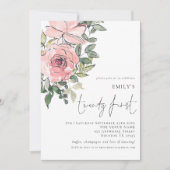 Elegant roze Florals 21ste verjaardag Kaart (Voorkant)