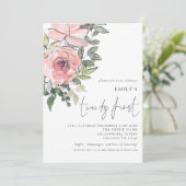 Elegant roze Florals 21ste verjaardag Kaart (Staand voorkant)