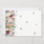 Elegant roze Florals & Butterflies | Weddenschap Kaart (Achterkant)