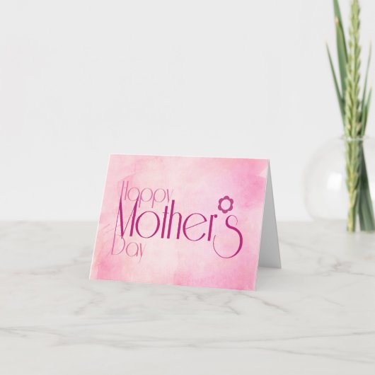 Elegant Roze Flower Happy Moederdag Kaart (Voorkant)