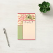 Elegant  Roze Flowers Green Post-it® Notes (Kantoor)