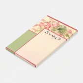 Elegant  Roze Flowers Green Post-it® Notes (Schuin)