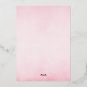 Elegant Roze  Folie Baby shower Uitnodiging (Achterkant)