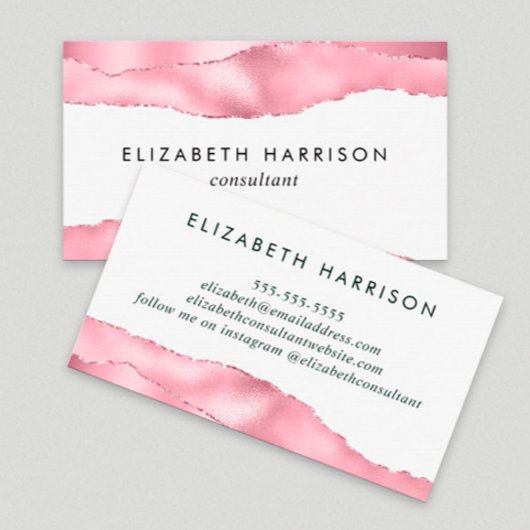 Elegant roze Folie Visitekaartje