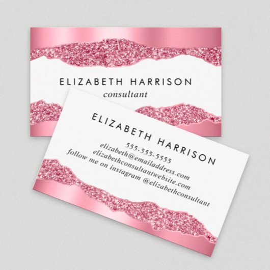 Elegant roze Folie Visitekaartje