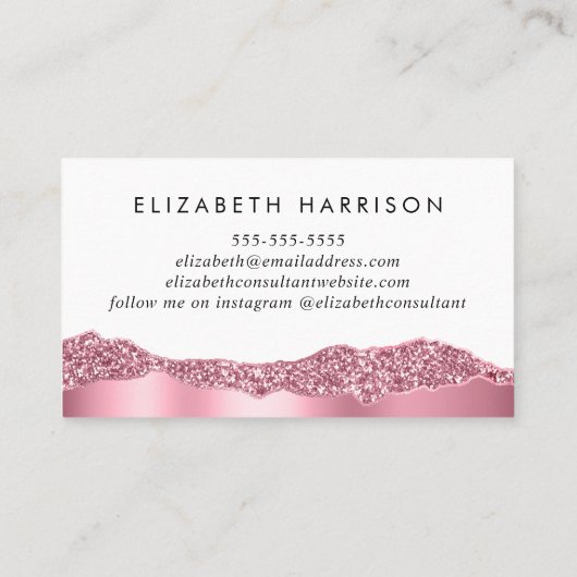 Elegant roze Folie Visitekaartje (Achterkant)