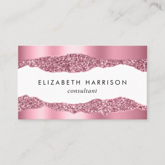 Elegant roze Folie Visitekaartje (Voorkant)