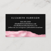 Elegant roze Folie zwart Visitekaartje (Achterkant)