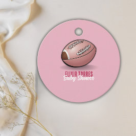 Elegant roze Football Baby shower Bedankjes Labels