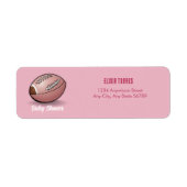 Elegant roze Football Baby shower Etiket (Voorkant)