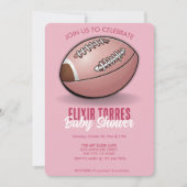 Elegant roze Football Baby shower Kaart (Voorkant)